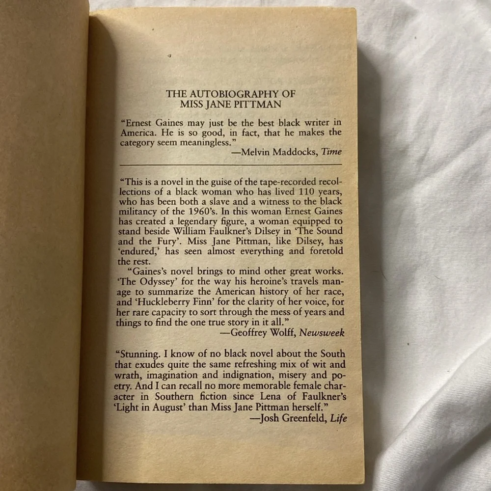 The Autobiography of Miss Jane Pittman‎ - Paperback By Ernest J. Gaines - GOOD